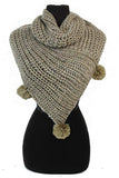 Triangle Design with Pom Pom Neck Warm Knitted Scarf