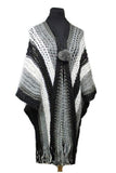 Fashion Secrets Women`s Loose Crochet Net Knit Softness Oversized Poncho Shawl Cape Cardigan Sweater W Fringes Ends.