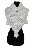 Triangle Design with Pom Pom Neck Warm Knitted Scarf