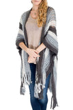 Fashion Secrets Women`s Loose Crochet Net Knit Softness Oversized Poncho Shawl Cape Cardigan Sweater W Fringes Ends.