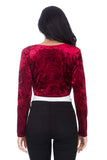 Fashion Secrets Women`s Front Knot Tie Velvet Bolero Shrug Cardigan Jacket, Pus Sizes