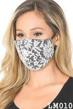 Lace Contrast 4x-Layered Filter Washable Face Mask