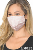 Lace Contrast 4x-Layered Filter Washable Face Mask