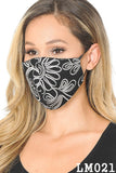 Lace Contrast 4x-Layered Filter Washable Face Mask