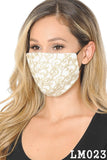 Lace Contrast 4x-Layered Filter Washable Face Mask