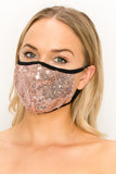 Made In USA Face Mouth Mask Cover Bling Bling Rose Glitter Sequins Mask